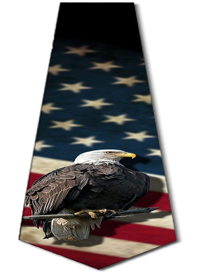 Three Rooker Patriotic Ties Mens Eagle Necktie US Flag Tie - Image 4